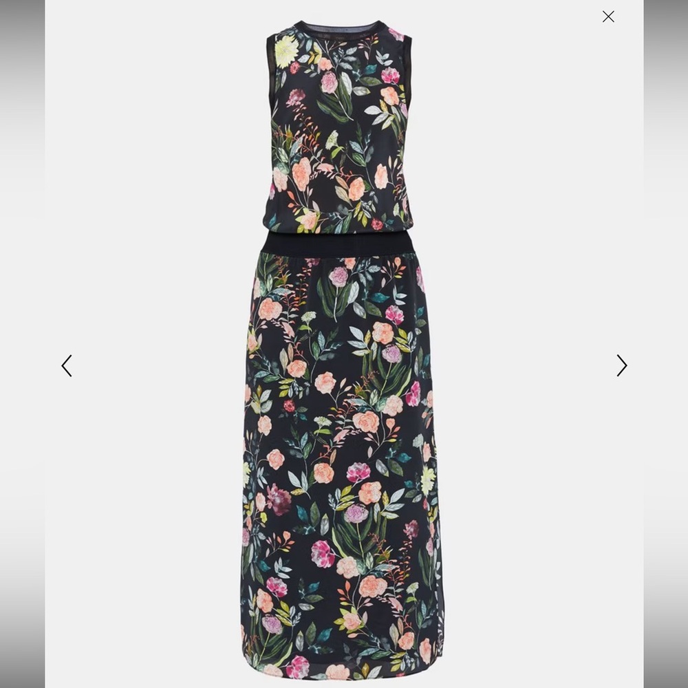 Theory Silk Combo Floral Dress Size Medium - Picture 7 of 12